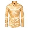 Men S Long Sleeve Solid Color Punk Style Shirt