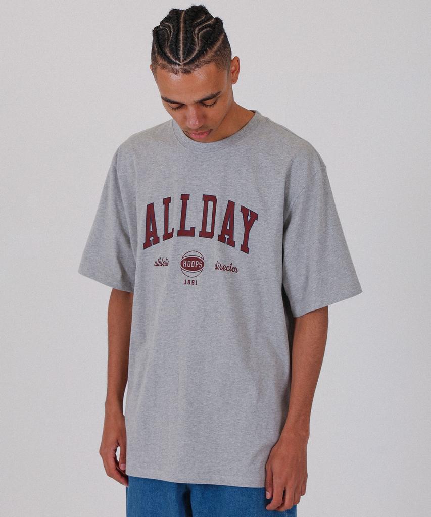 ALL DAY HOOPS All Day Arch Logo Short Sleeve T-Shirt Melange Grey