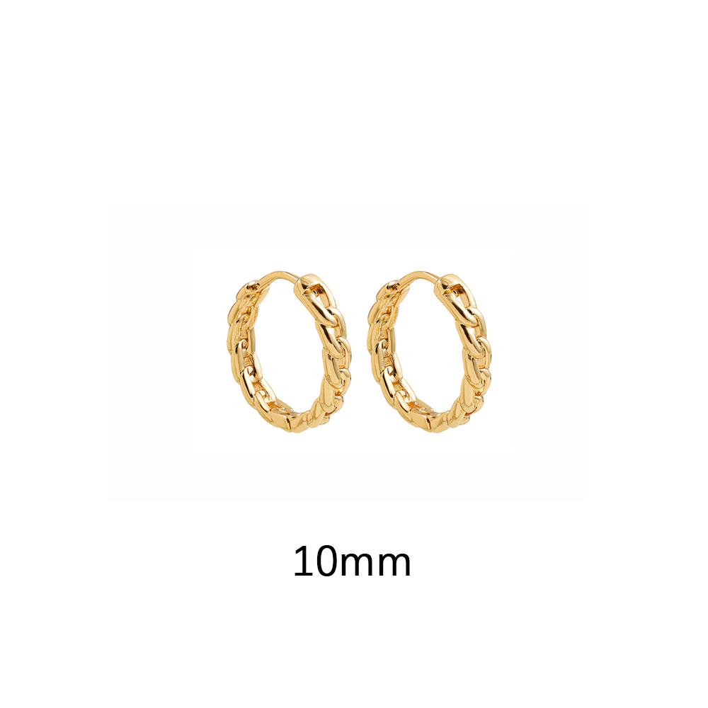 

Minimalist Gold Color Small Huggie Hoop Earrings for Women Trendy Tiny Circle Chain Ear Bone Buckle Earclips Zircon Brincos