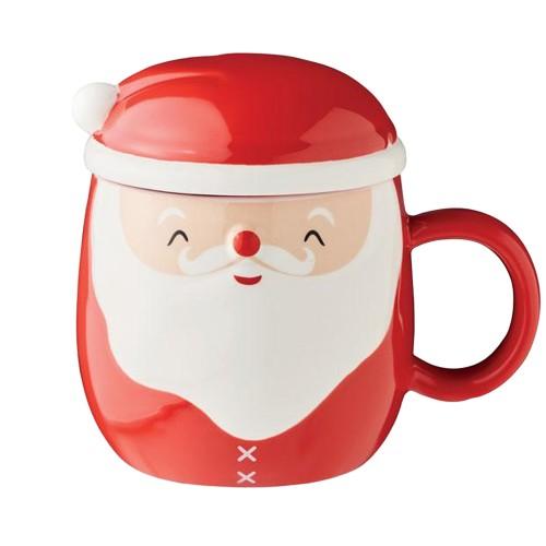 MidOcean Santa Ceramic 370ml Mug With Lid
