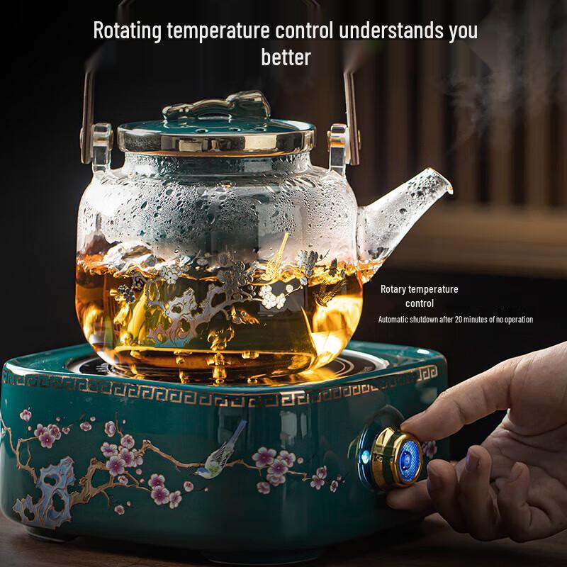 Chaxun Joyous Plum Blossom Glass Teapot