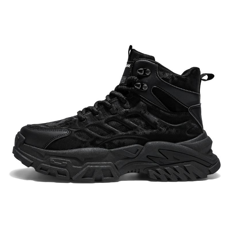 Winter non-slip mountaineering Martin boots thick-soled heightening dad shoes sports and leisure high-top locomotive boots