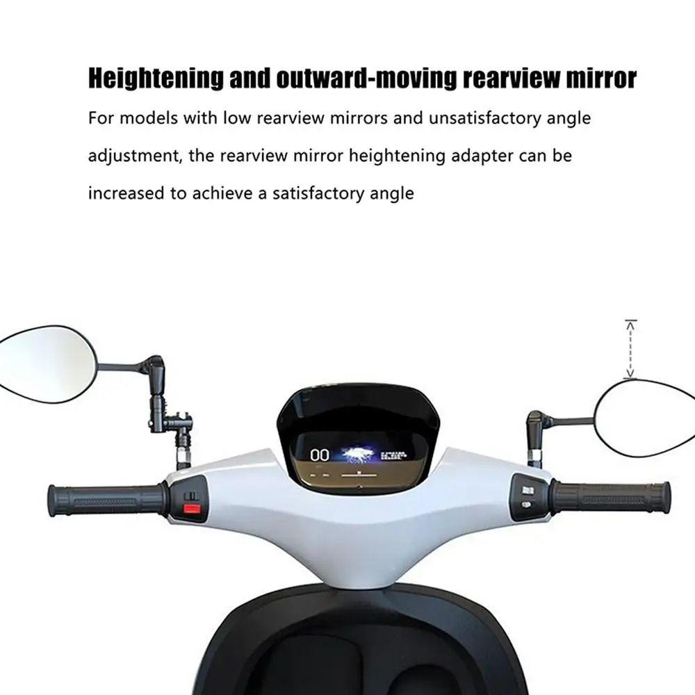 2Pcs Adjustable Motorcycle Mirror Mount Aluminum Zinc Zinc Alloy Mirror Riser Bracket  Bike Accessories
