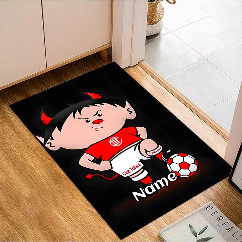 Custom Name Necaxa Football Design Rug Game Carpet, Floor Mat for Bedroom Living Room Entryway Rug, Home Decor Idea Gift for Christmas Birthday