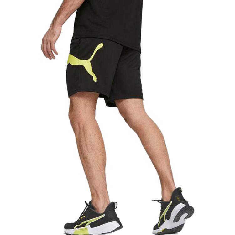 Puma Big Logo Print Elastic Waist Loose Straight Casual Shorts Men shorts Black 524583-56