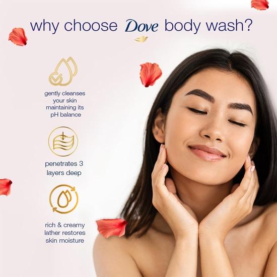 DOVE Relaxing Almond Cream Body Wash with Hibiscus for Smooth Skin, Soft & Sweet Scent 1L