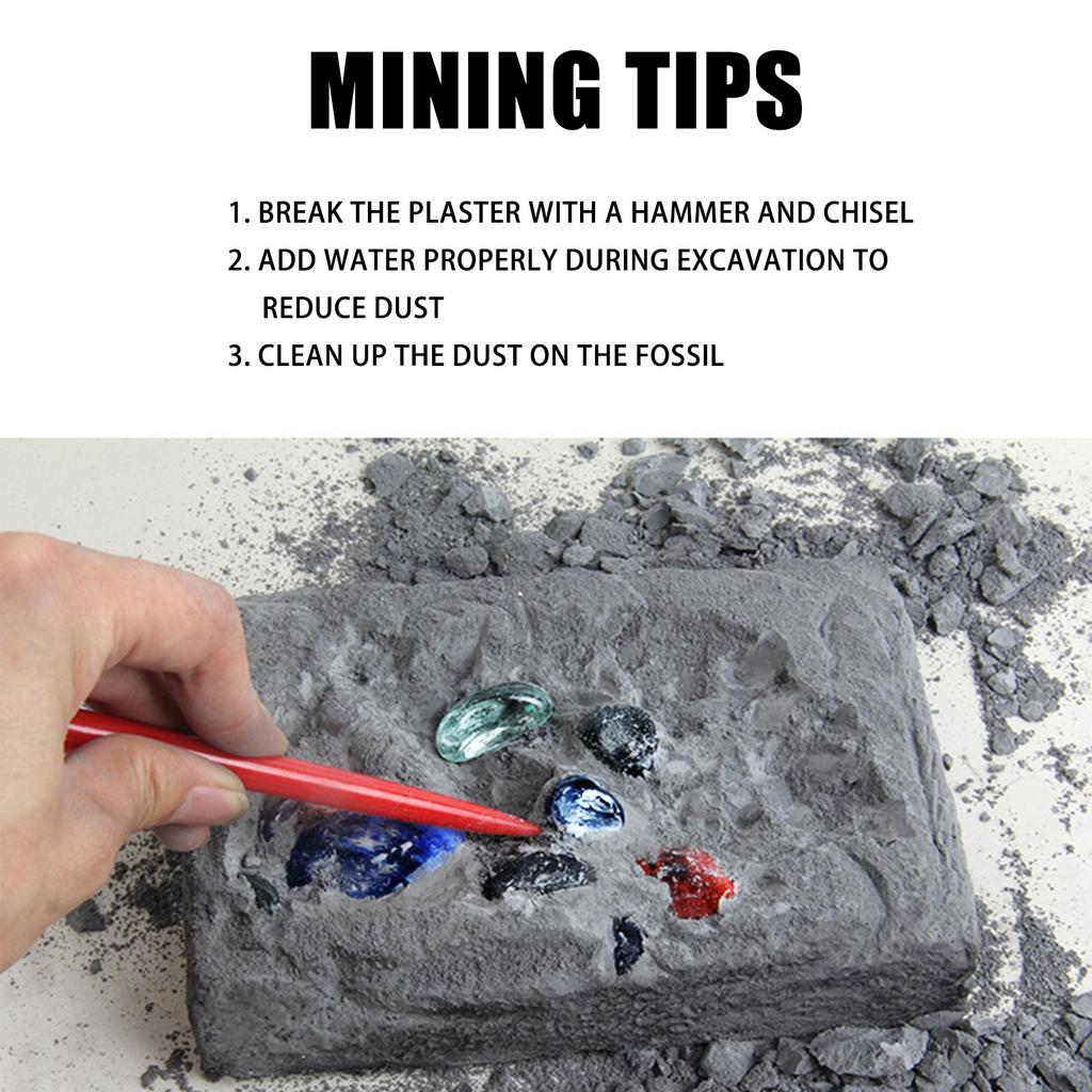 Gemstone Excavation Kit Mining Toy, Educational Digging Toy Science Kit With Excavation Tools For Boys And Girls