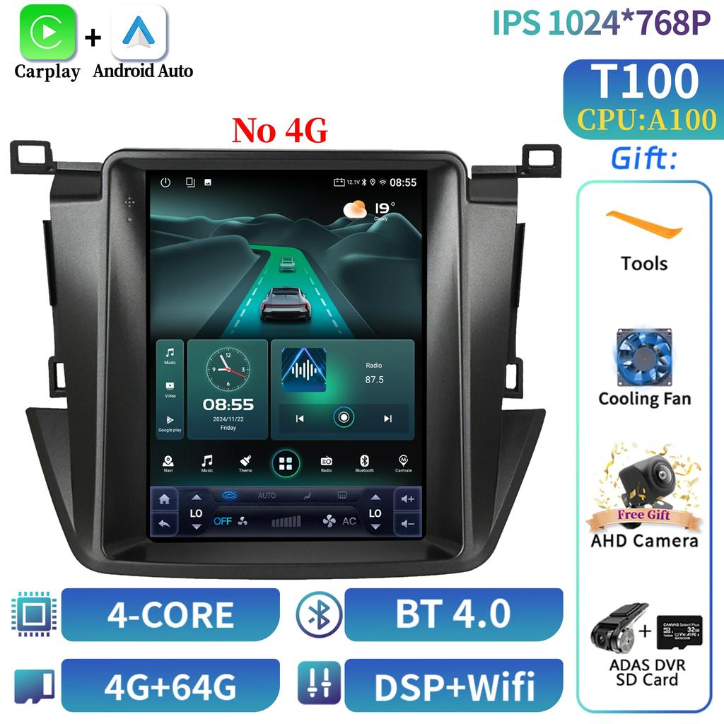 9.7inch Car Radio Multimedia Video GPS For Toyota Rav4 2013-2018 Android  Navigation Car Radio Car play Wireless Screen Stereo G