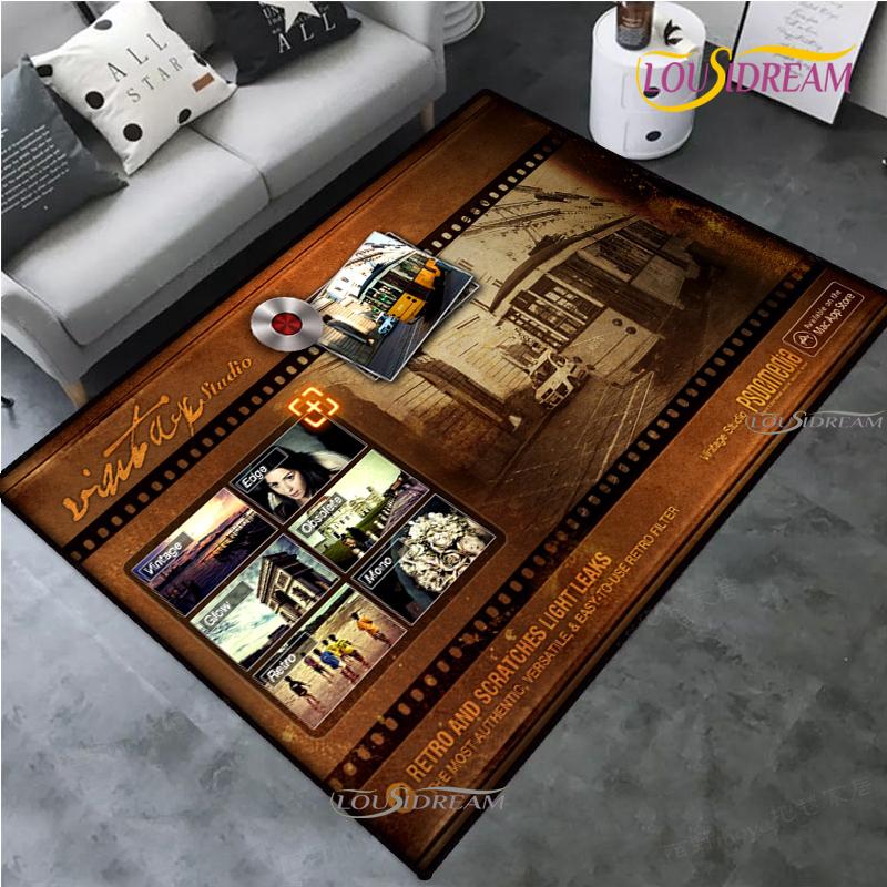 Movie Night Clapboard Area Rug Home Theater Film Art Rugs Cinema Carpet Non-Slip Home Decoration for Bedroom Living Playing Room