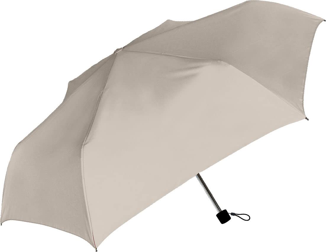 

Nakatani Umbrella Nakatani Folding Umbrella for Sunny and Rainy Days UV All Weather Light Gray Plain Manual Opening Fiberglass Ribs 55cm - [943-001]