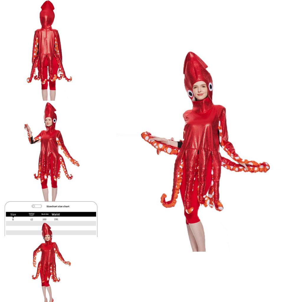 Kostium Kalmara na Halloween Dla Dorosłych Z Tkaniny Spandex Poliester Odpowiedni Na Imprezę I Cosplay