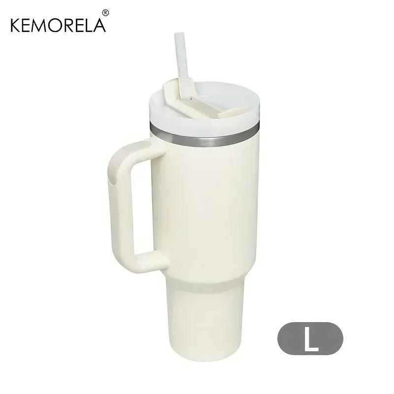 40oz 304 Steel Insulated Water Bottle Thermal Coffee Car Mug Cold Mugs Vacuum Flask With Handle Straw For Sport