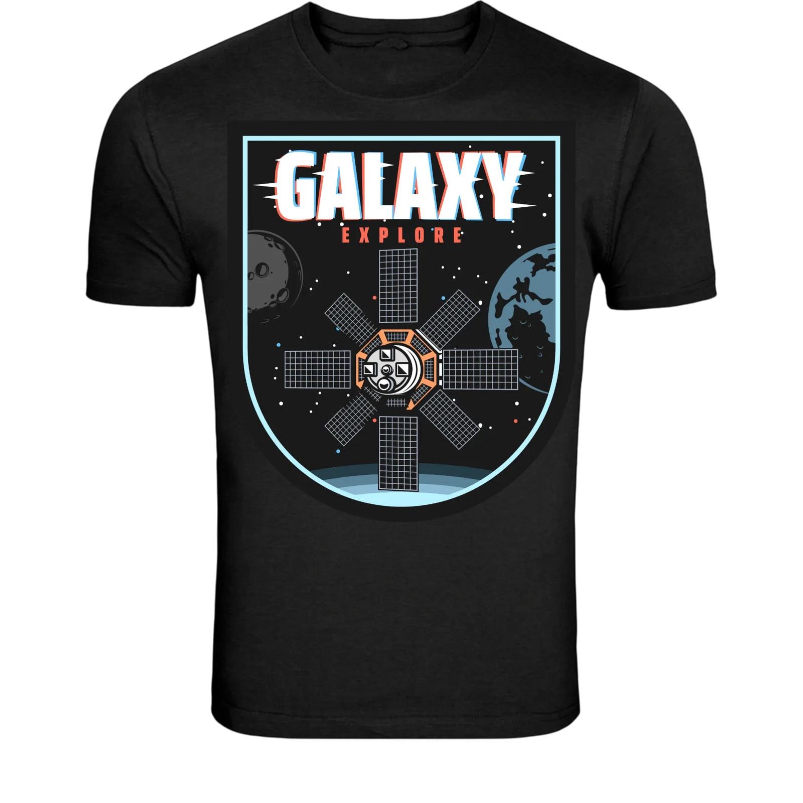 Galaxy Explore Satellite T-Shirt - Cosmic Space Mission Graphic 3XL