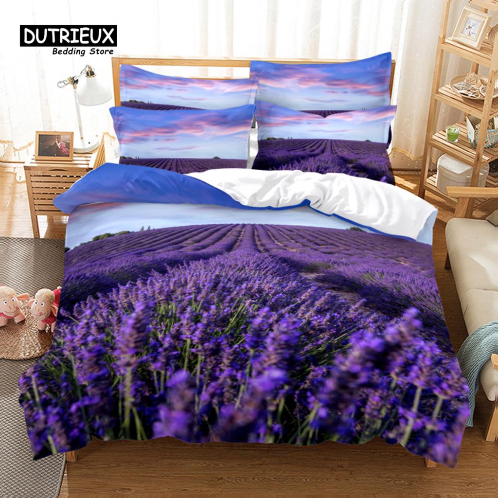 

Комплект постельного белья Lavender Manor, комплект из 3 пододеяльников, мягкий, удобный, дышащий, для декора спальни и гостевой комнаты EU single(135x200cm)