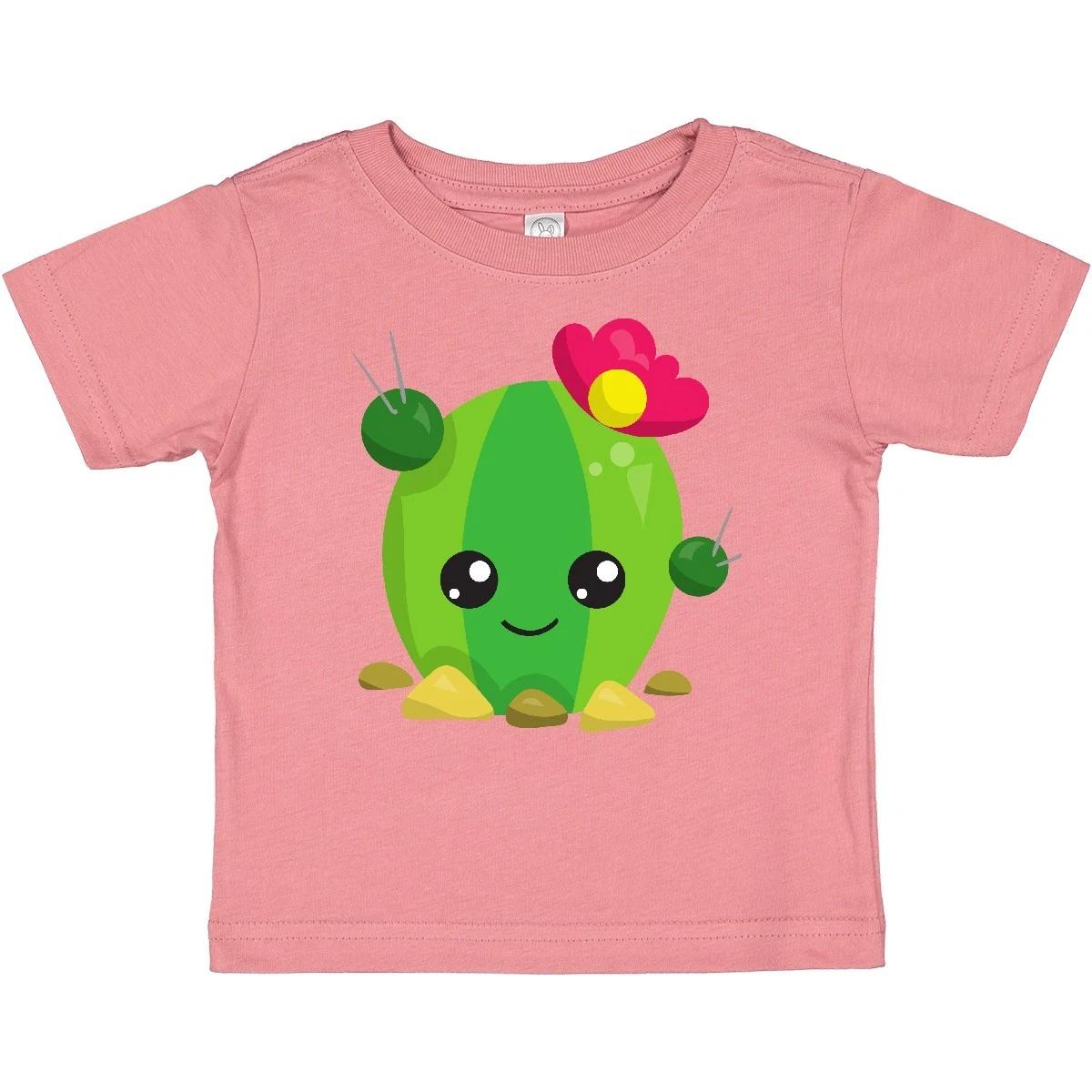 Inktastic Cute Cactus, Kawaii Cactus, Green Cactus, Flowers Baby T-Shirt Little 100
