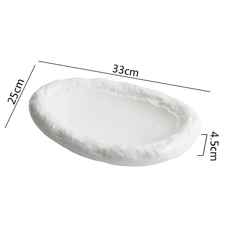 Irregular Stone Pattern Double-layer Plate Ceramic Dessert Dish Snack Plate Sashimi Sushi Plate Artistic Conception Tableware