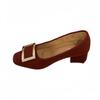 2025 autumn new metal square buckle light mouth single shoes women's thick heel square head commuting Mary Jane shoes