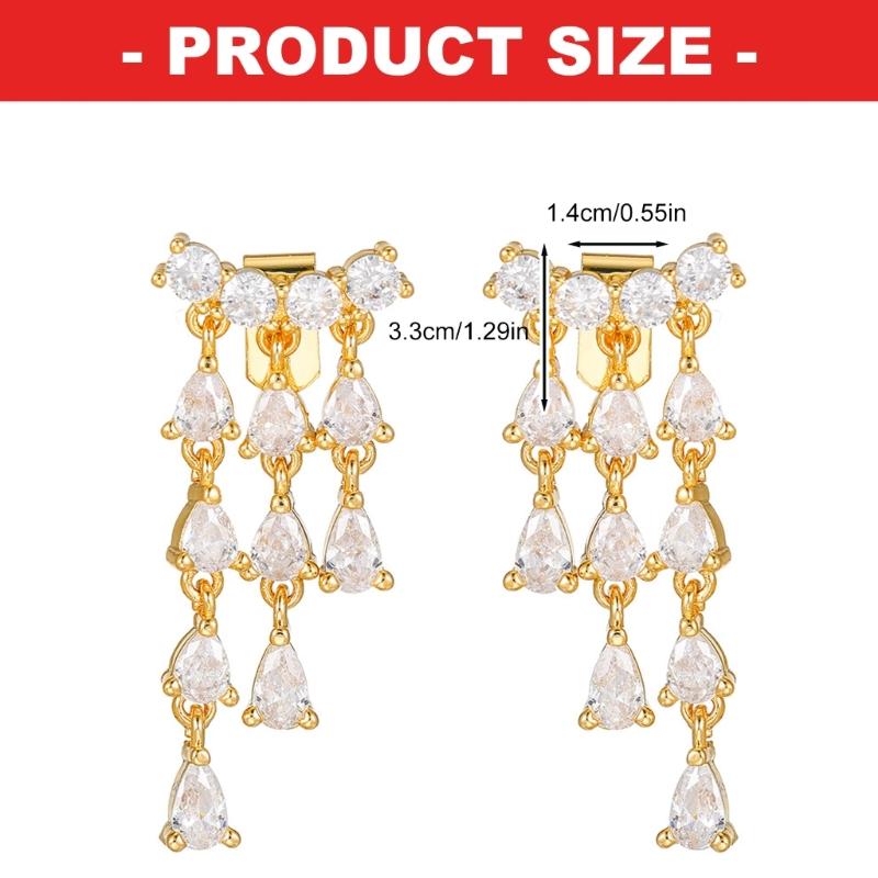 1pair Elegant Tassels Dangle Accessory Ear Clip For Freeclip 1 2 Earphones Clip On Charm With Sparkling Zircon Stones