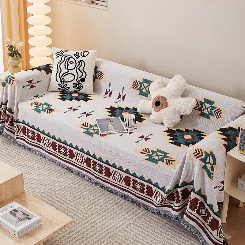 Žinylková přehoz na pohovku Bohemský potisk Přehoz na pohovku All-inclusive Krycí látka Potah na gauč Prachovka Domov Čtyři roční období Deka na pohovku