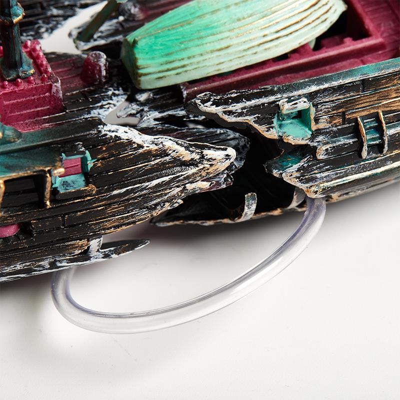 Aquarium Fish Tank Landscape Pirate Ship Wreck Ship Decor Resin Boat Ornament