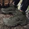 Casual Sneakers Men Lace-up High-top Comfortable Wear-resistant Breathable Hiking Shoes Men Shock-absorbing Outdoor Sports Shoes