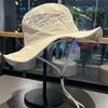Big Head Circumference Bucket Hat Men's and Women's Summer Quick-drying Mesh Breathable Sunscreen Hat Simple Solid Color Outdoor Camping Mountaineerin