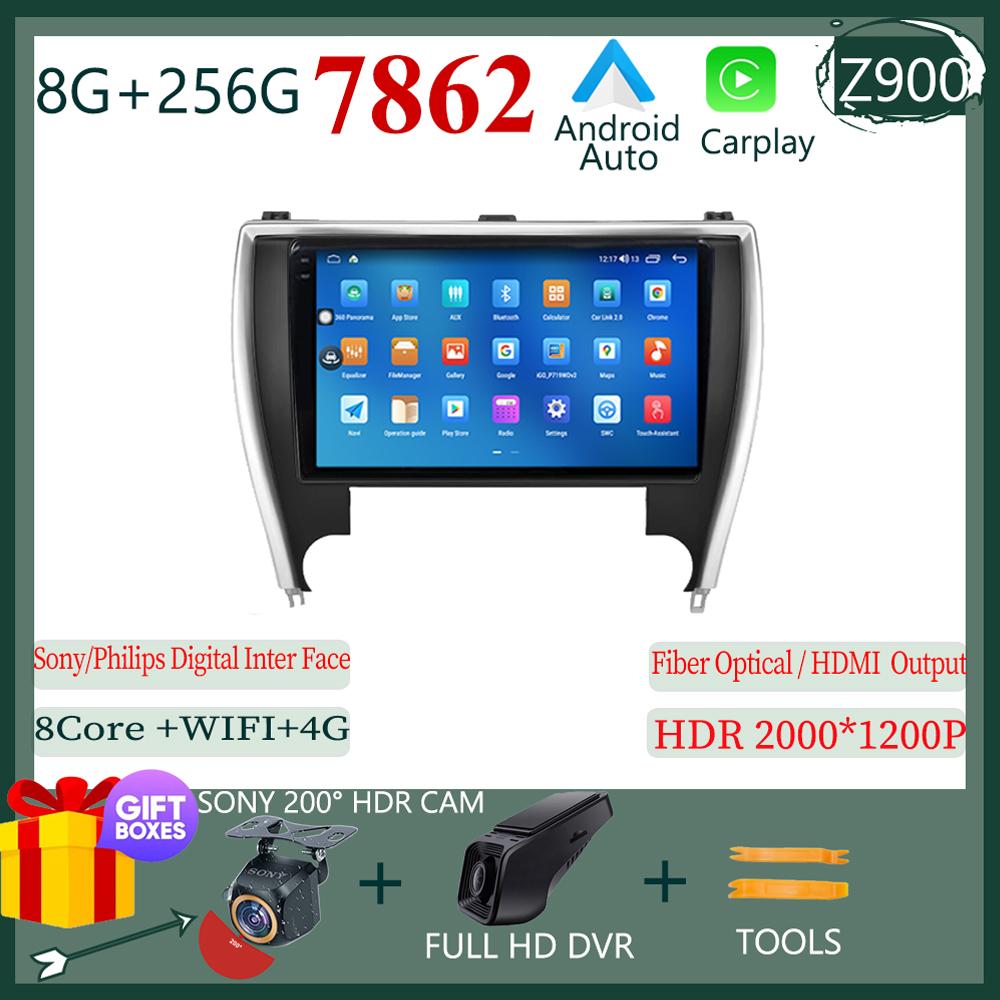 10.1INCH Android 13 Car Radio For Toyota Camry 7 XV 50 55 2015 2016 2017 Multimedia 4G+WIFI Video Player Navigation GPS Stereo