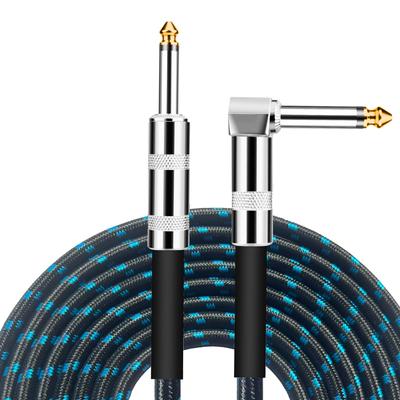 Guitar Shield Guitar Cable 1.5M S-L 6.35mm Plug Copper Mesh Noise Cancellation Heavy Duty Nylon Not Easy To Disconnect For Musical Instruments Shield