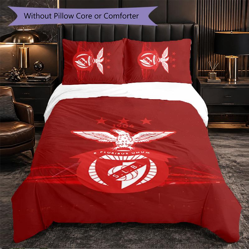 Set Biancheria da Letto Benfica 3 Pezzi Morbido Set Copripiumino con Federe Set Decorazione Camera da Letto per la Casa