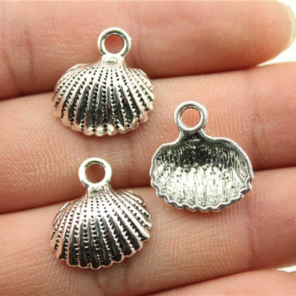 20pcs Shell Charms Antique Silver Color Sea Shell Pendant Charms Shell Charms For Jewelry Making DIY Craft
