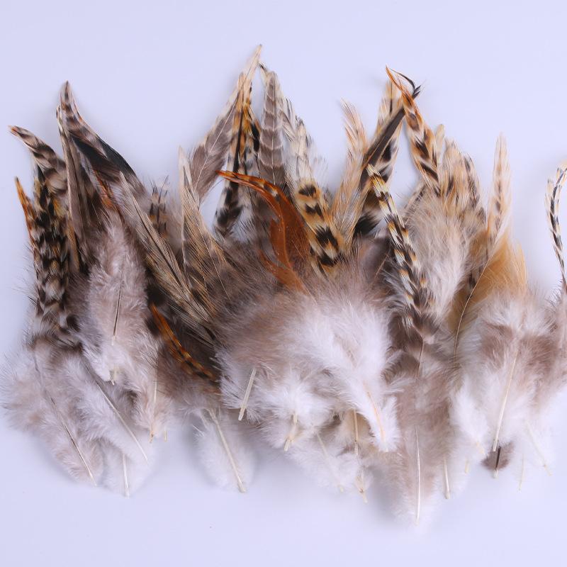 50Pcsdiy Jewelry Accessories Feathers Red Lu Flower Tip Feathers Chicken Feather Handicrafts Dream Catcher Clothing Decoration