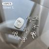 10Pcs Kawaii Bowknot Metal Gold Silver Nail Charms 3D Alloy Bow Tie Jewelry Nail  Decoration Manicure Accessories
