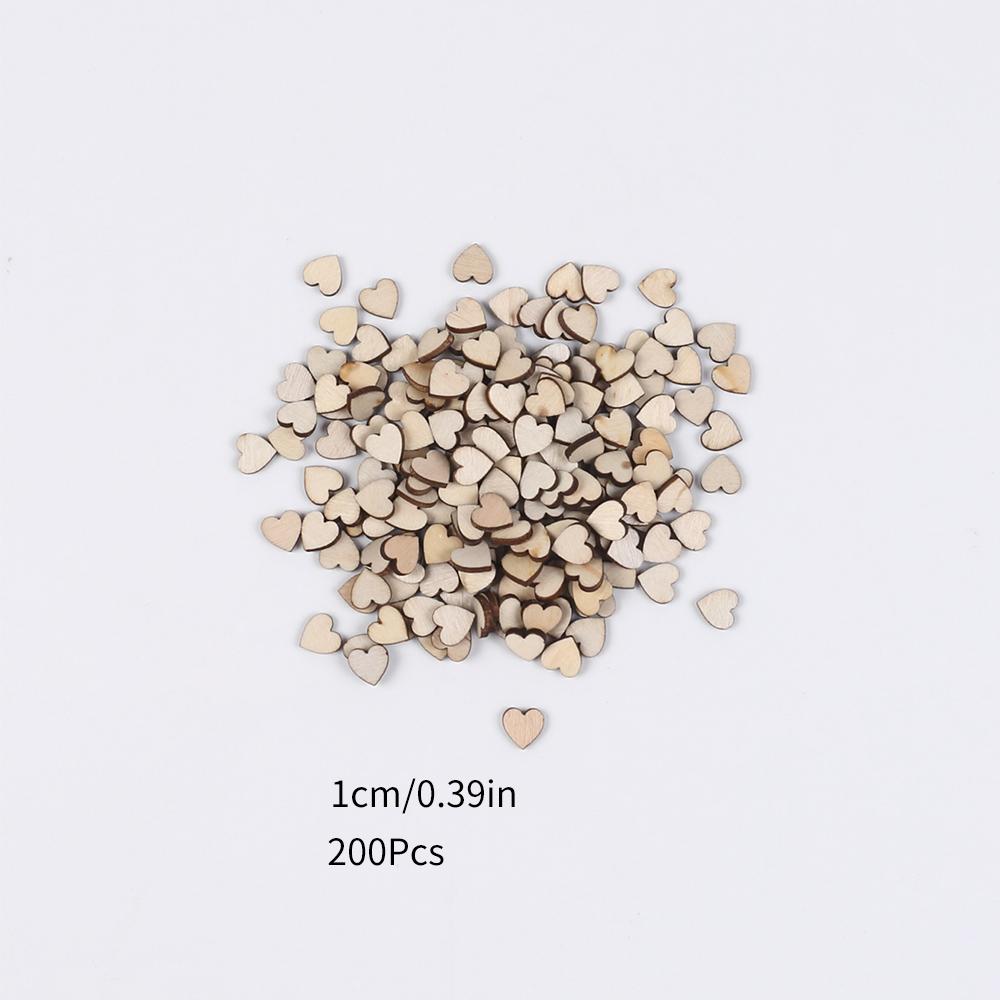 50/100/200Pcs Unfinished Wooden Hearts for Crafts 1-6cm Heart Blank Wood Ornaments Birthday Wedding Party Christmas Decor