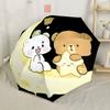 Colorful Butterfly Bear With Roses Outdoor Automatic Umbrella Folding Umbrella With 8 Ribs Durable Plastic Iron Perfect For Outdoor Adventures Stylish