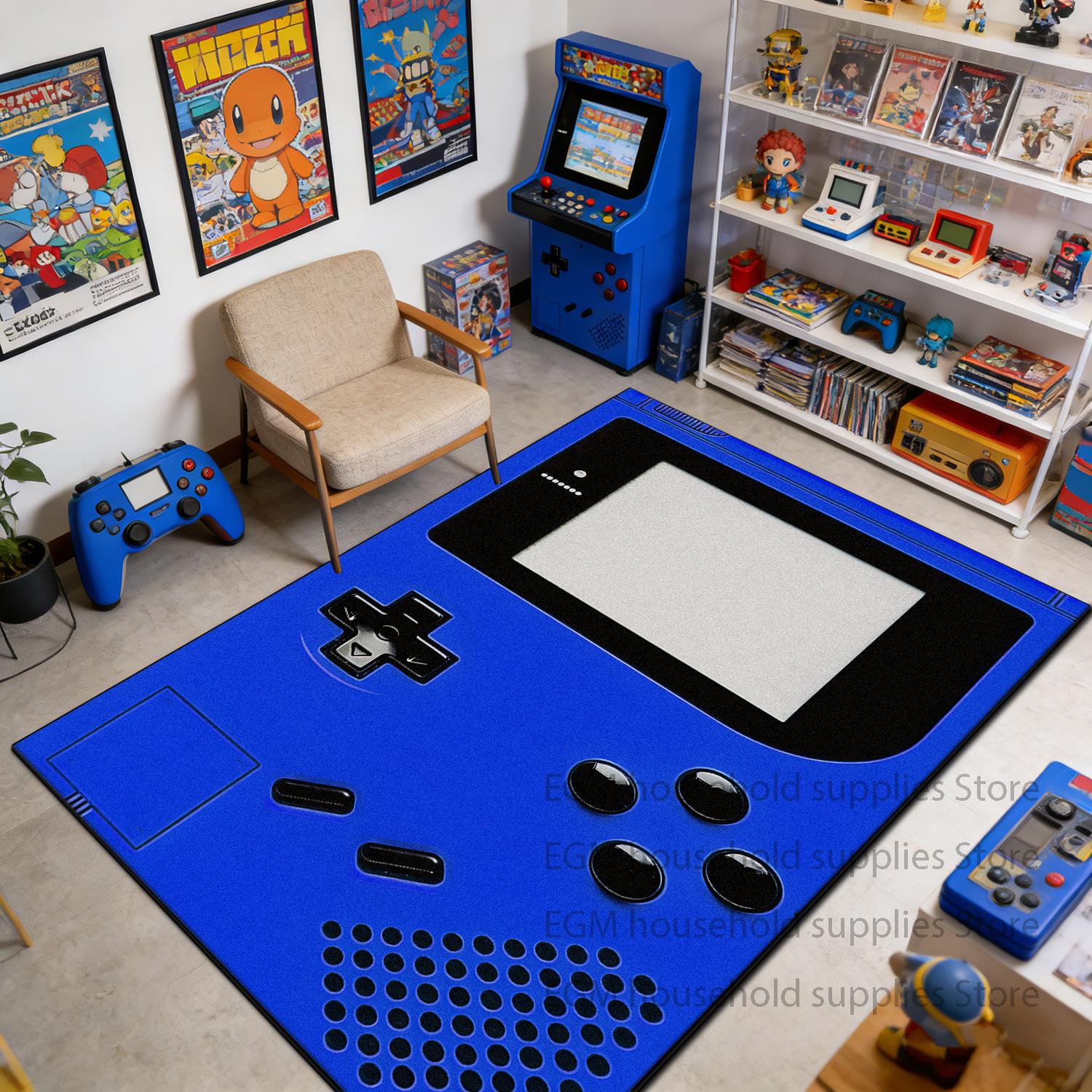 Retro Arcade Rug Flannel Anti-slip Living Room Playtime Floor Mat Home Decor Gaming Room Washable Customizable Carpets Outdoor 60x90cm