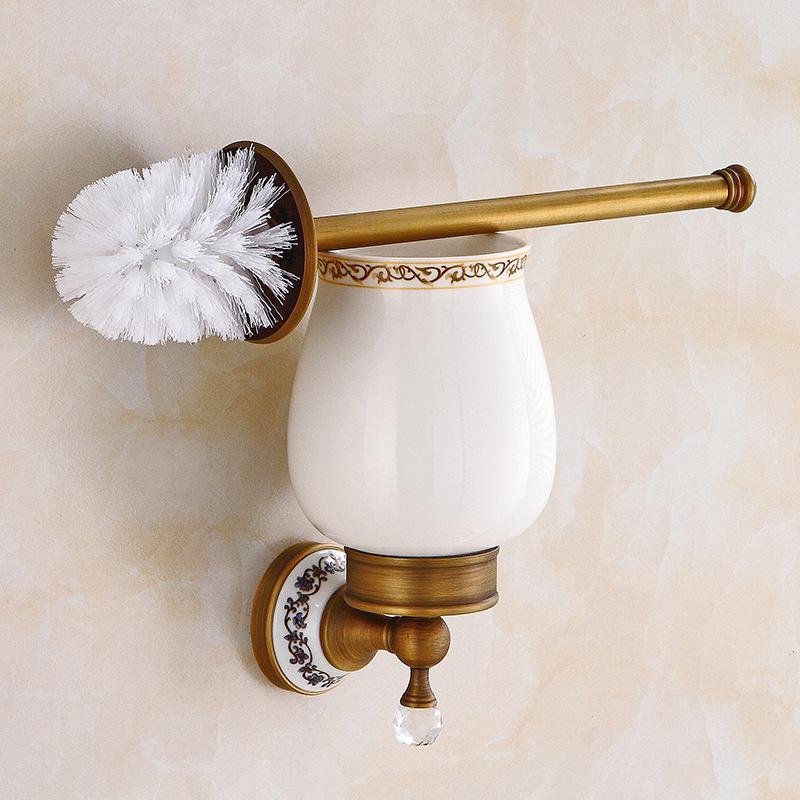 Antique Brass Bathroom Towel Rack & Accessories Set