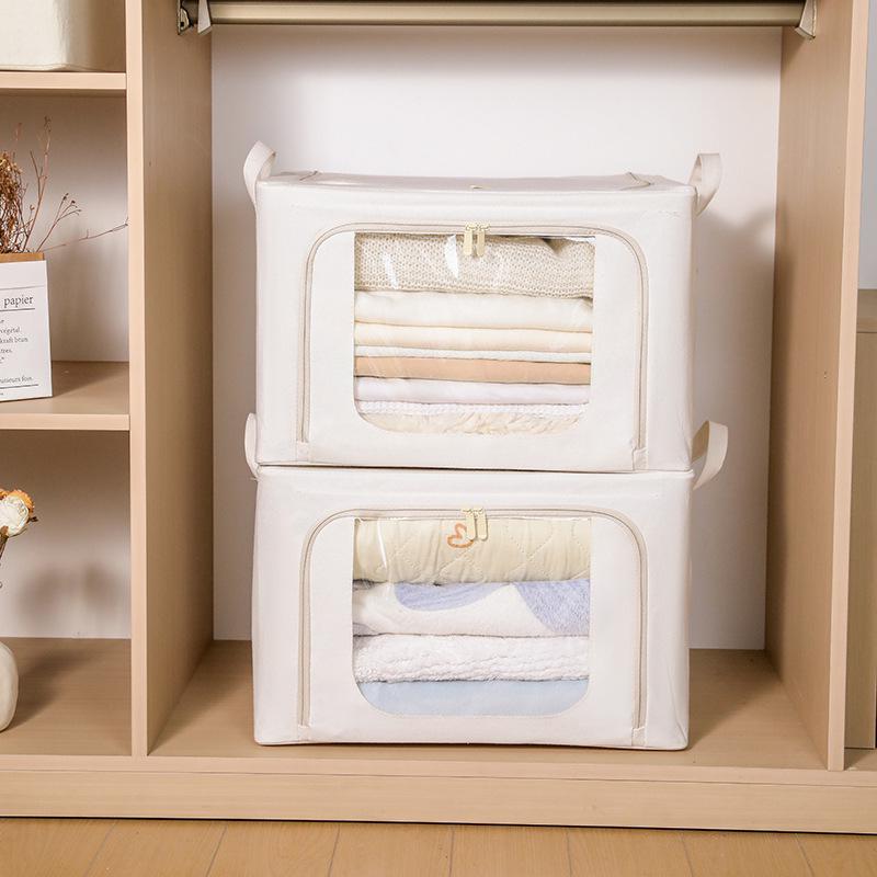Chaka Multi-Purpose Foldable Fabric Storage Box with Partitions and Large Capacity for Wardrobe or Clothes.