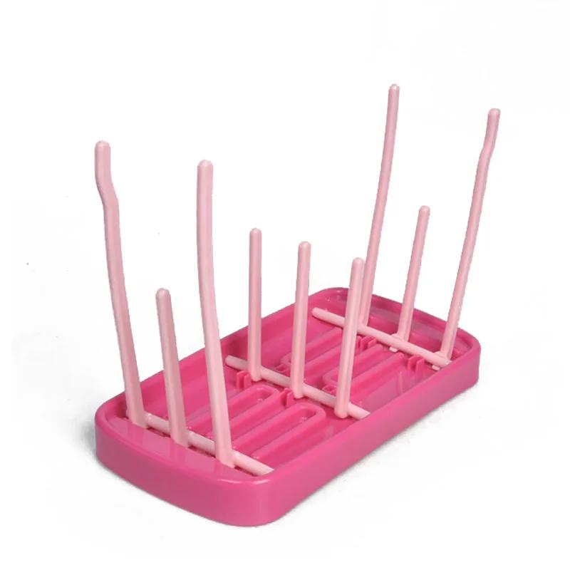 Bottle Dry Rack Baby Bottle Drain Drying Racks Blue Pink Baby Bottle Cleaning Dryer Drainer Storage Drying Rack красный