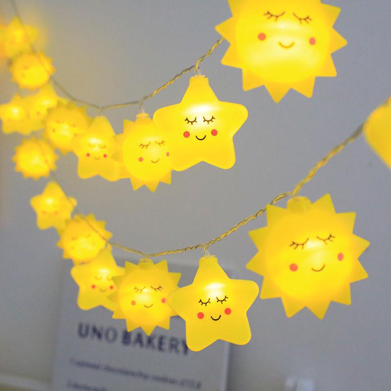 LED Smiling Cloud & Star String Lights for Children's Bedroom Decoration