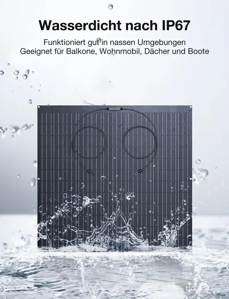 Painel Solar Flexível de 480W (2×240W) Módulo Solar Monocristalino, Revestimento ETFE, para RV, Caravana, Barco, Telhado,