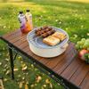 Leichter faltbarer Aluminium-Campingtisch mit verstellbarer Höhe, Roll-Up-Design, tragbar für Grillpartys und schnellen Aufbau