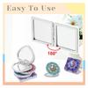4 Pcs Portable Makeup Mirror DIY Diamond Painting Pocket Mirror Set Foldable Double-sided Makeup Mirrors for Girls Kid and Women