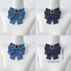 Denim Bow Tie Brooch For Professional Attire Unisex Vintage French Style Collar Accessory