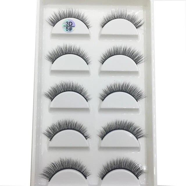 12 Style 5 Pairs 3D Natural Mink False Eyelashes Makeup Fake Eye Lashes Faux Cilios Make Up Beauty Tools