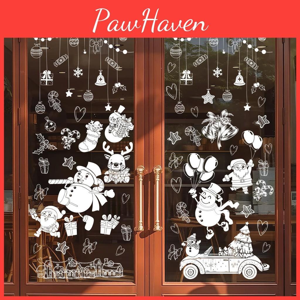 Christmas Static Pvc Cling Window Stickers With Snowman For Festive Display