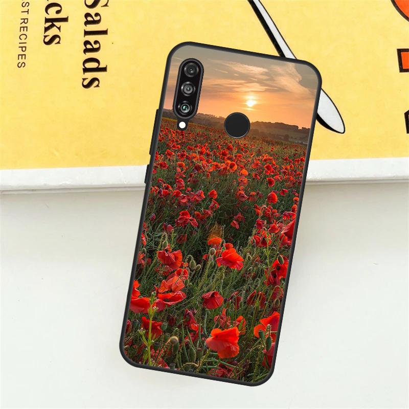 

Red Corn Poppy Flower For Huawei Nova 12S 12i 9 10 SE 7i 8i 11i Y60 Y61 Y70 Y72 Y73 Y90 Y91 P20 P40 P30 Lite Case Huawei P20 Lite