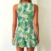 Sleeveless Floral Print Casual Dress for Women Lightweight Summer A Line Mini Dress with Round Neckline