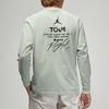 Jordan Letter Print Solid Crew Neck Long Sleeve T-Shirt Men Tops Aqua-Blue DN3411-017