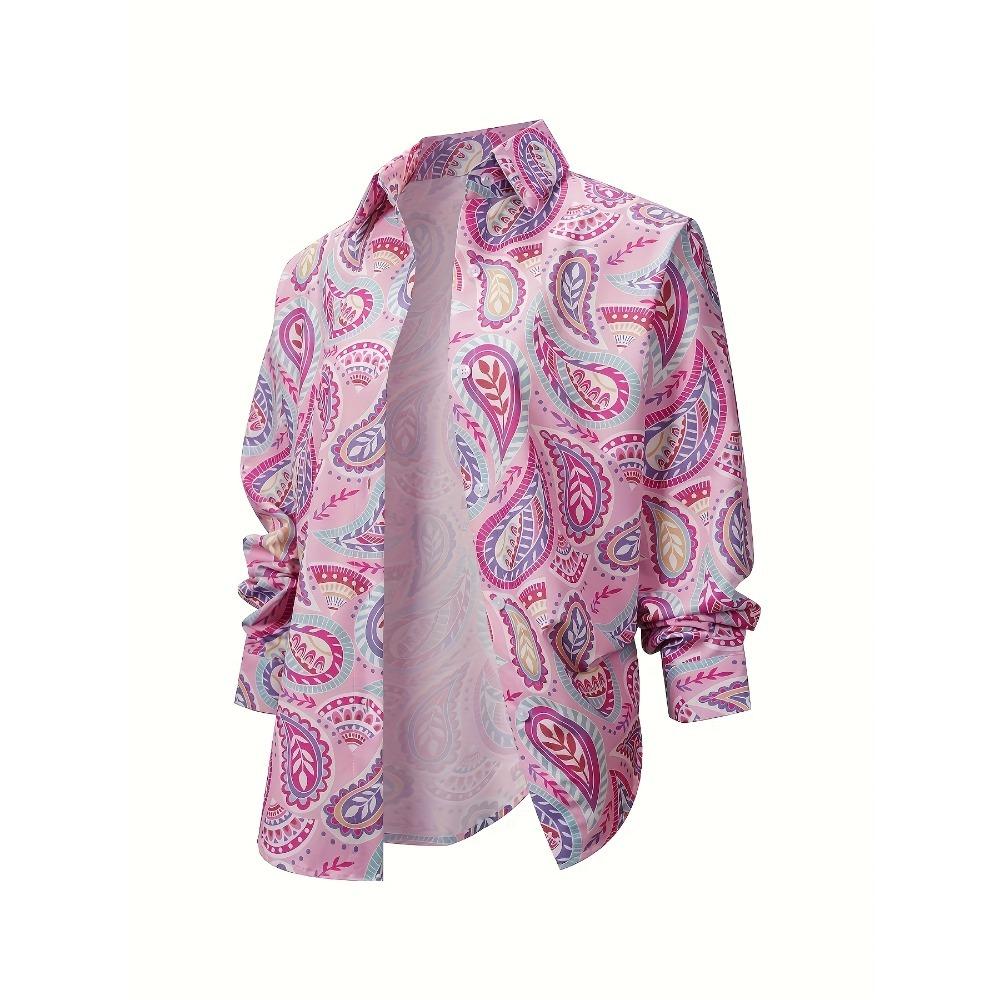 Elegant Women's Long Sleeve Paisley Shirt