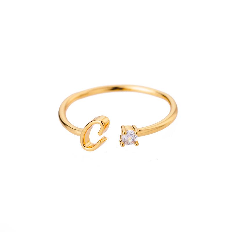 18k Gold Plated Unisex Letter Ring - Choose Any Initial A-Z